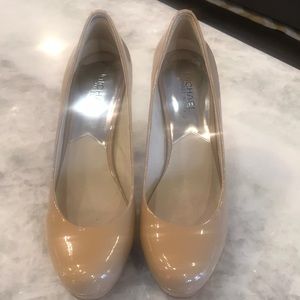 Michael Kors patent tan high heels. Gorgeous!